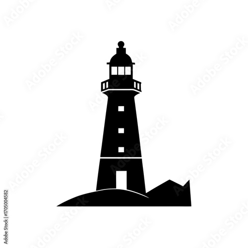 Silhouette of a beacon on transparent background