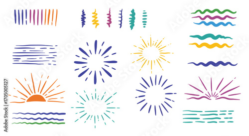 colorful patterns and shapes arranged neatly in rows