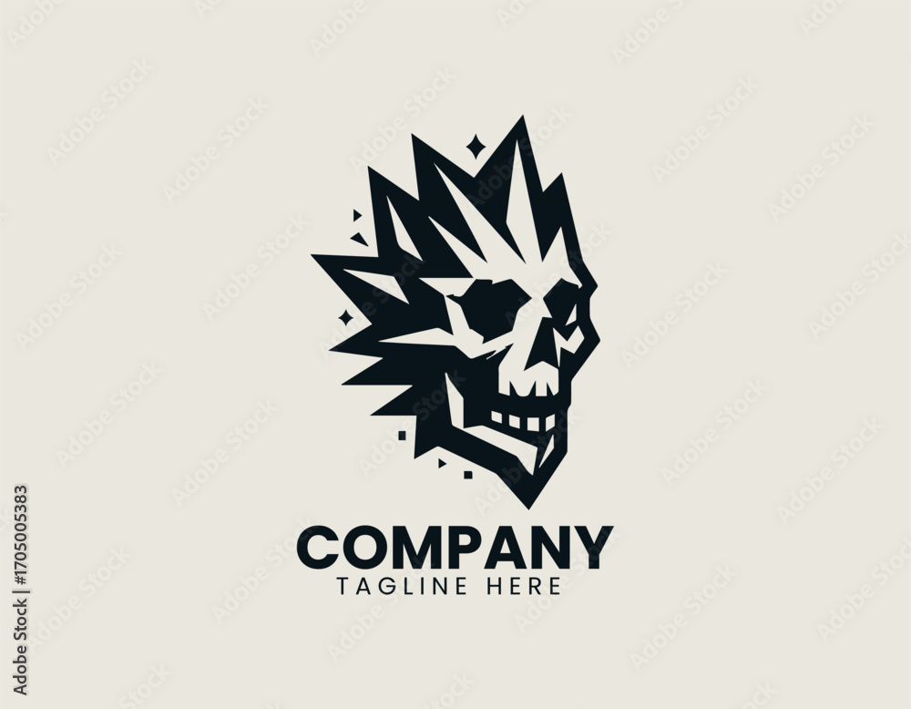 Obraz premium Mountain Skull Nature Logo