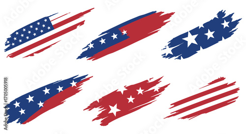 abstract american flag designs with artistic brush strokes