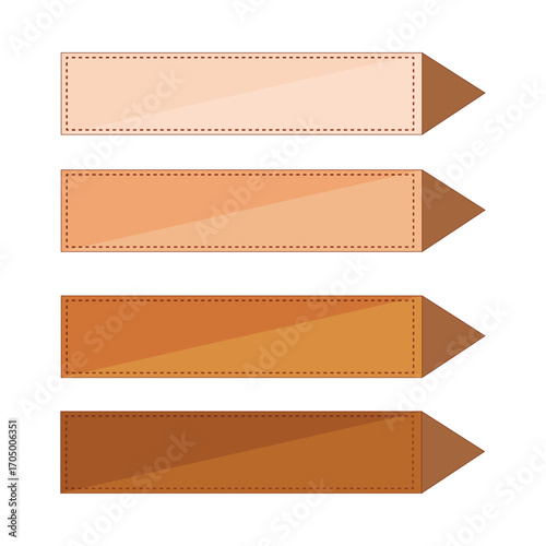 Four brown banners with arrowheads