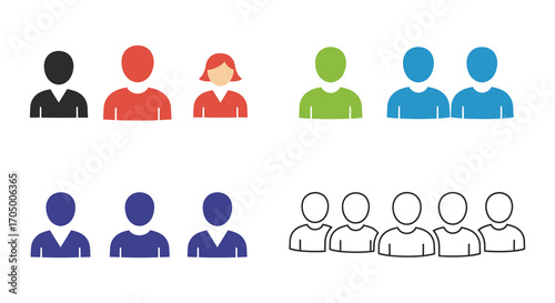 diverse group icons representing people in various colors