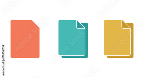 colorful folders neatly arranged side by side on white background