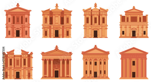 ancient architectural designs showcasing various historical building styles