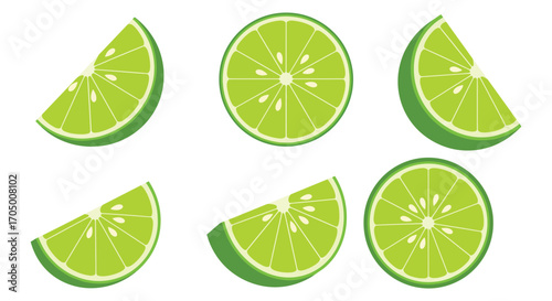 slices of lime arranged in a grid pattern