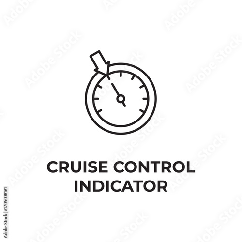 Cruise Control Indicator Vector Line Icon