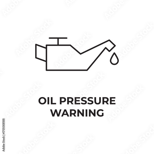 Oil Pressure Warning Light Vector Line Icon