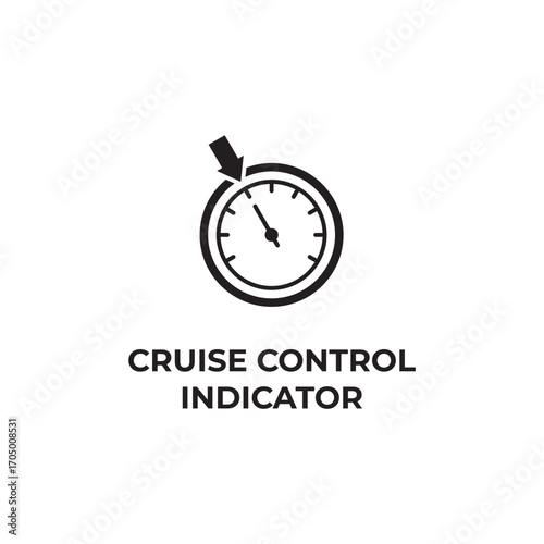 Cruise Control Indicator Solid Vector Icon