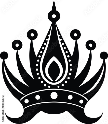 This image displays a minimalist crown design, often used as a logo, vector graphic, or decorative elemen