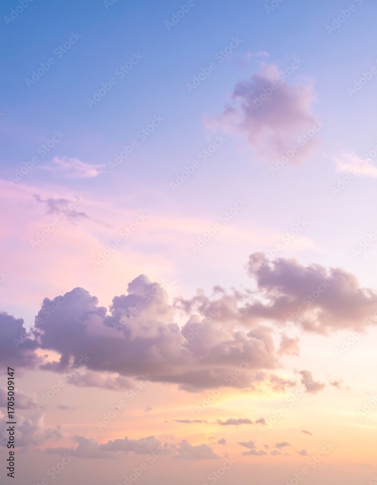 Naklejka premium Pastel Sunset Sky Cloudscape Background