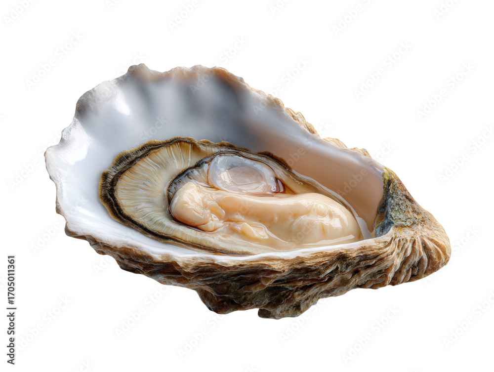 Naklejka premium Fresh oyster isolated on transparent background