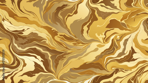 Abstract flowing pattern with shades of gold and brown