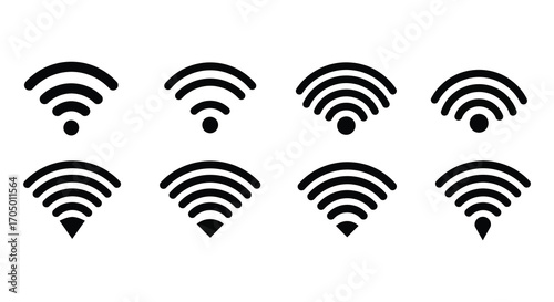a series of wifi symbols arranged in two rows
