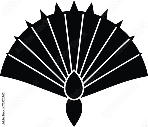 japanese fan isolated on black