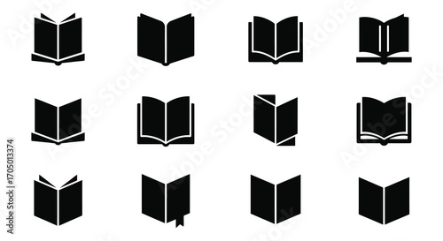 a collection of various open and closed book icons