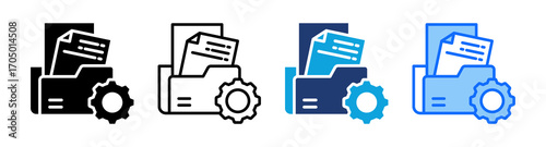 File Management icon Multi Style Vector Illustration