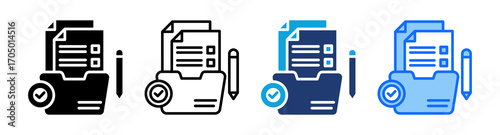Record Keeping icon Multi Style Vector Illustration