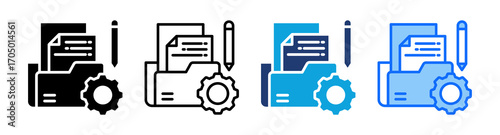 Record Management icon Multi Style Vector Illustration