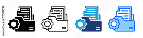 File Management icon Multi Style Vector Illustration