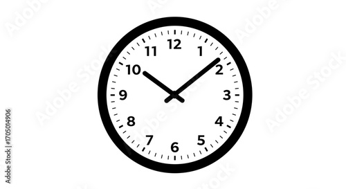 Clock face showing ten minutes past ten o'clock.