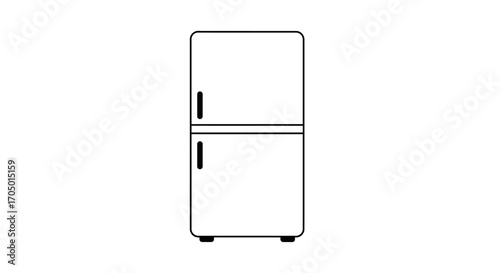 Illustration of a two-door refrigerator on a white background.