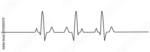 Representing a heartbeat continuous one line drawing. Vector illustration.