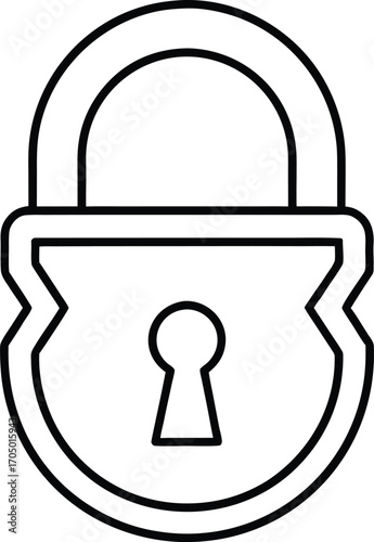 classic lock outline icon with vintage shape.