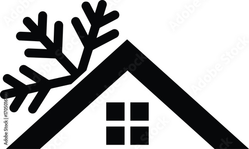 house with snow icon