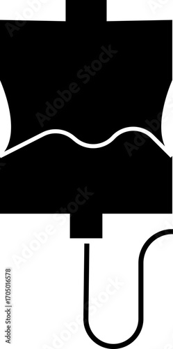 Drip Bag Icon, Medical IV Bag, Infusion, Hospital Equipment, Patient Care, Blood Transfusion, Therapy, and Treatment Symbols in Modern Style, intravenous fluid drip bags in a medical healthcare