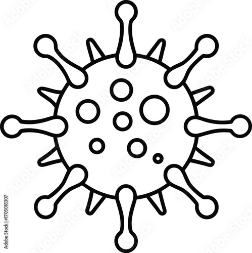 epidemic virus cell outline icon vector.