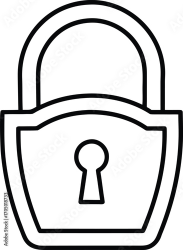 elegant lock outline vector for digital protection.