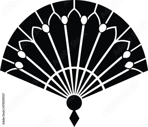 hand-fan-summer-black and white fan