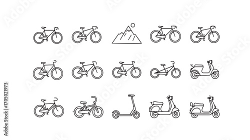 set of bicycle icons