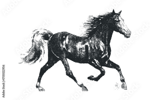 Galloping Horse. Vector hand drawn illustration