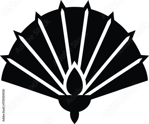 black and white fan on black