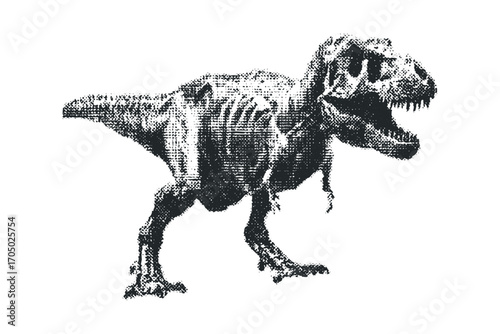 Dinosaur Tyrannosaurus Rex textured illustration. Vector hand drawn illustration