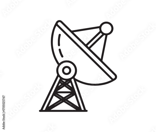 satellite dish on blue sky background