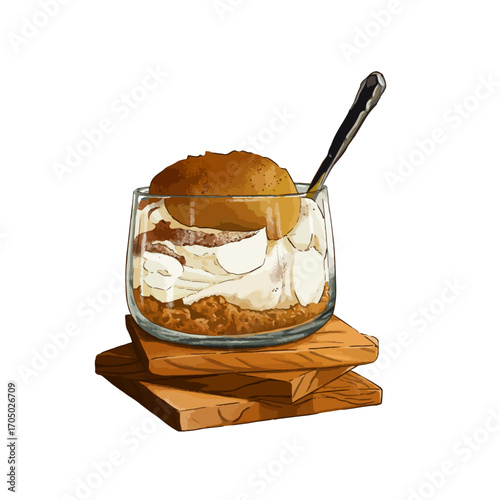 Ice cream with biscoff crunch vector