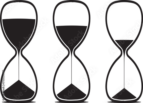 Hourglass Time Flow Sequence: Countdown, Duration, and Measurement of Passing Time