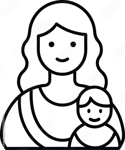 motherhood outline icon vector on transparent.