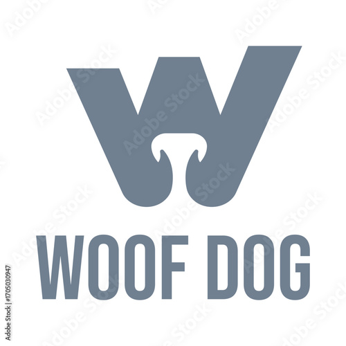 woof dog flat minimalist logo design
