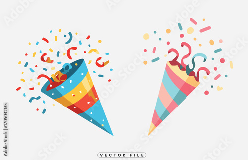 Celebrate with colorful confetti poppers for joyful events