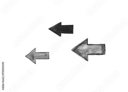 Black arrows isolated on white background