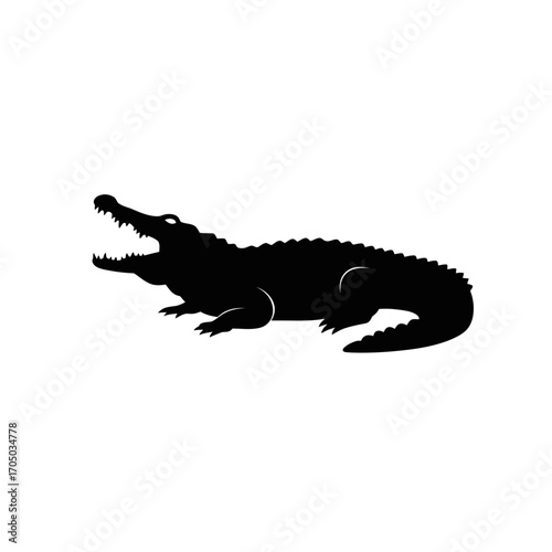 silhouette of a crocodile