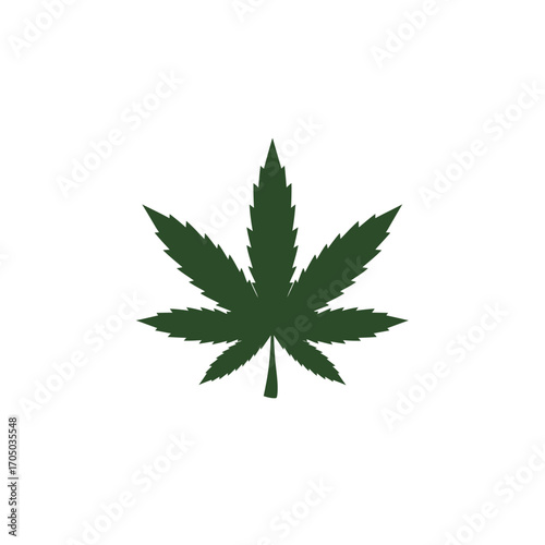 cannabis leaf isolated on white