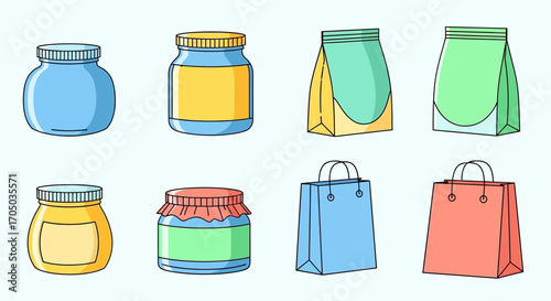 Colorful Cartoon Food and Shopping Packaging Designs