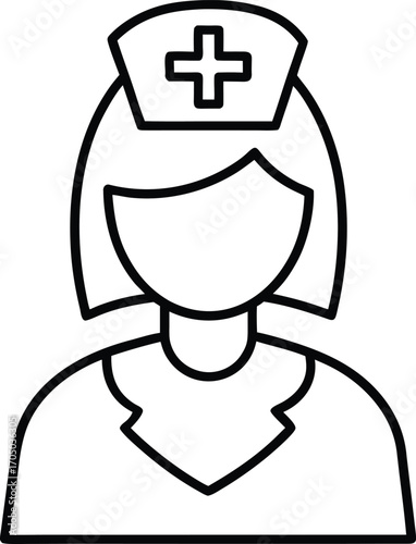 public health nurse outline icon vector.