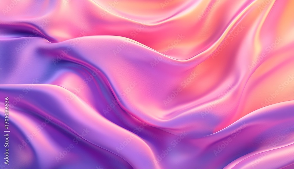 Obraz premium Pink and purple silk background, elegant and dreamy. The pink fabric is smooth with gentle folds that create an artistic atmosphere. It's perfect for adding a touch of luxury to your designs