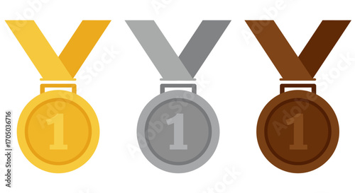 gold medal with ribbon