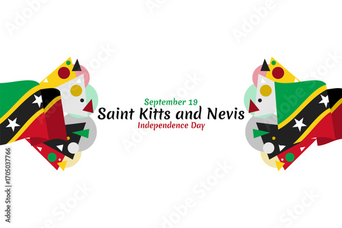 September 19, Independence Day of Saint Kitts and Nevis. vector illustration. Suitable for greeting card, poster and banner.